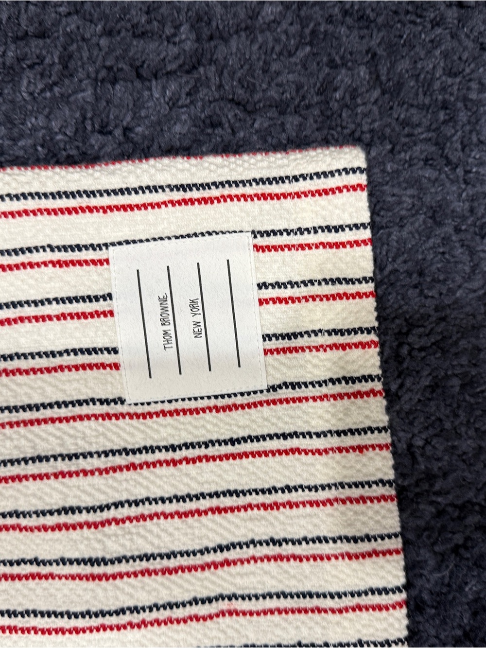 Thom Browne Cream Knit Skirt with Red & Navy Stripes - Picture 4 of 5